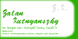 zalan kutnyanszky business card